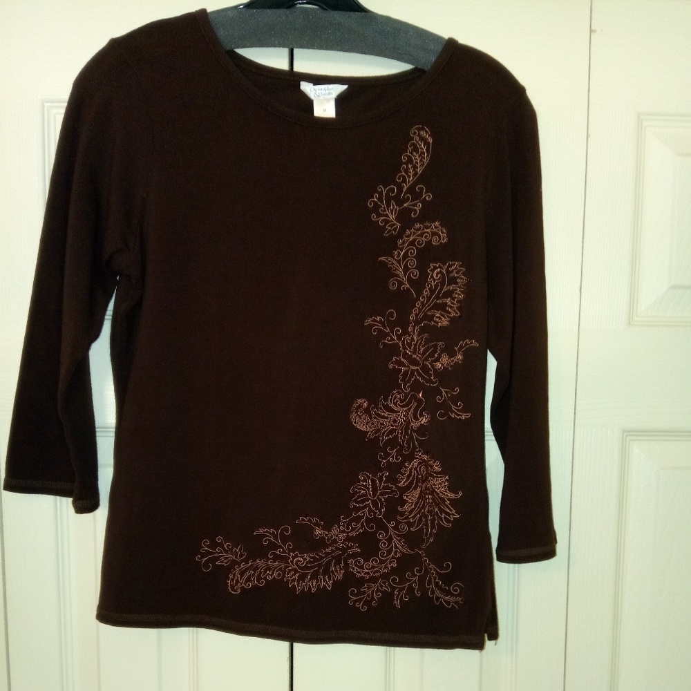 Christopher & Banks 3/4 Length Sleeve Tee Shell